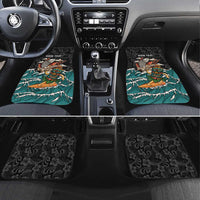 Personalized Japanese Koi Fish Ramen Car Mats Tiki Surfing Wagara Hibiscus Pattern