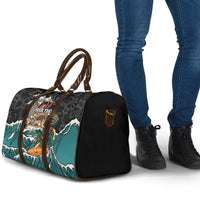 Personalized Japanese Koi Fish Ramen Travel Bag Tiki Surfing Wagara Hibiscus Pattern