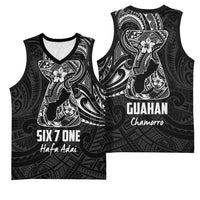 Black Guam Latte Stone Tribal Tattoo Basketball Jersey Hafa Adai Six 7 One LT9 - Polynesian Pride