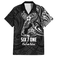 Black Guam Latte Stone Tribal Tattoo Family Matching Long Sleeve Bodycon Dress and Hawaiian Shirt Hafa Adai Six 7 One