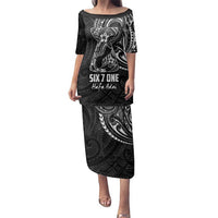 Black Guam Latte Stone Tribal Tattoo Family Matching Puletasi and Hawaiian Shirt Hafa Adai Six 7 One