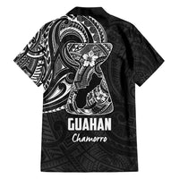 Black Guam Latte Stone Tribal Tattoo Family Matching Short Sleeve Bodycon Dress and Hawaiian Shirt Hafa Adai Six 7 One