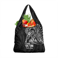 Black Guam Latte Stone Tribal Tattoo Grocery Bag Hafa Adai Six 7 One
