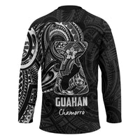 Black Guam Latte Stone Tribal Tattoo Hockey Jersey Hafa Adai Six 7 One LT9 - Polynesian Pride