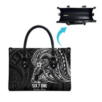 Black Guam Latte Stone Tribal Tattoo Leather Bag Hafa Adai Six 7 One LT9 - Polynesian Pride