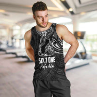 Black Guam Latte Stone Tribal Tattoo Men Tank Top Hafa Adai Six 7 One