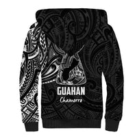 Black Guam Latte Stone Tribal Tattoo Sherpa Hoodie Hafa Adai Six 7 One LT9 - Polynesian Pride
