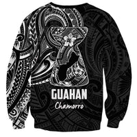 Black Guam Latte Stone Tribal Tattoo Sweatshirt Hafa Adai Six 7 One