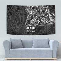 Black Guam Latte Stone Tribal Tattoo Tapestry Hafa Adai Six 7 One