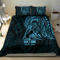 Blue Guam Latte Stone Tribal Tattoo Bedding Set Hafa Adai Six 7 One