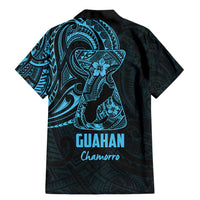 Blue Guam Latte Stone Tribal Tattoo Family Matching Mermaid Dress and Hawaiian Shirt Hafa Adai Six 7 One