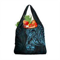 Blue Guam Latte Stone Tribal Tattoo Grocery Bag Hafa Adai Six 7 One