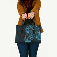 Blue Guam Latte Stone Tribal Tattoo Leather Bag Hafa Adai Six 7 One LT9 - Polynesian Pride