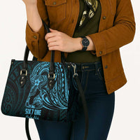Blue Guam Latte Stone Tribal Tattoo Leather Bag Hafa Adai Six 7 One LT9 - Polynesian Pride