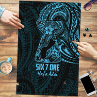 Blue Guam Latte Stone Tribal Tattoo Puzzle Hafa Adai Six 7 One - Polynesian Pride