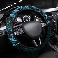 Blue Guam Latte Stone Tribal Tattoo Steering Wheel Cover Hafa Adai Six 7 One
