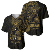 Gold Guam Latte Stone Tribal Tattoo Baseball Jersey Hafa Adai Six 7 One