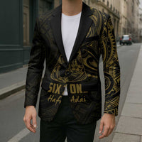 Gold Guam Latte Stone Tribal Tattoo Blazer Hafa Adai Six 7 One - Polynesian Pride