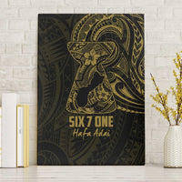 Gold Guam Latte Stone Tribal Tattoo Canvas Wall Art Hafa Adai Six 7 One