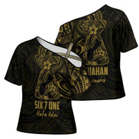 Gold Guam Latte Stone Tribal Tattoo Cross Shoulder Shirt Hafa Adai Six 7 One - Polynesian Pride