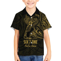 Gold Guam Latte Stone Tribal Tattoo Hawaiian Shirt Hafa Adai Six 7 One