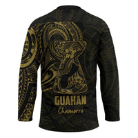 Gold Guam Latte Stone Tribal Tattoo Hockey Jersey Hafa Adai Six 7 One LT9 - Polynesian Pride