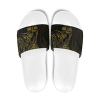 Gold Guam Latte Stone Tribal Tattoo Slide Sandals Hafa Adai Six 7 One - Polynesian Pride