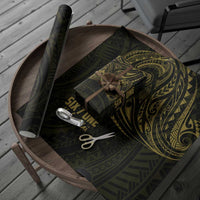 Gold Guam Latte Stone Tribal Tattoo Wrapping Paper Hafa Adai Six 7 One - Polynesian Pride