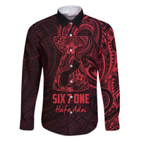 Oxblood Guam Latte Stone Tribal Tattoo Family Matching Tank Maxi Dress and Hawaiian Shirt Hafa Adai Six 7 One