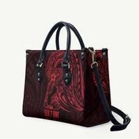 Oxblood Guam Latte Stone Tribal Tattoo Leather Bag Hafa Adai Six 7 One LT9 Oxblood - Polynesian Pride
