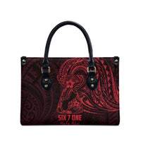 Oxblood Guam Latte Stone Tribal Tattoo Leather Bag Hafa Adai Six 7 One LT9 - Polynesian Pride
