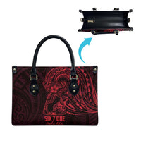 Oxblood Guam Latte Stone Tribal Tattoo Leather Bag Hafa Adai Six 7 One LT9 - Polynesian Pride