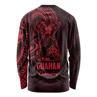 Oxblood Guam Latte Stone Tribal Tattoo Long Sleeve Shirt Hafa Adai Six 7 One