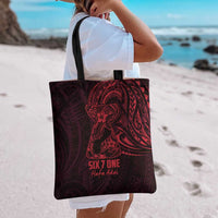 Oxblood Guam Latte Stone Tribal Tattoo Tote Bag Hafa Adai Six 7 One - Polynesian Pride