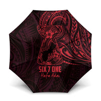 Oxblood Guam Latte Stone Tribal Tattoo Umbrella Hafa Adai Six 7 One LT9 One Size Folded 11.42 inch Opened Diameter 37.4 inch Oxblood - Polynesian Pride