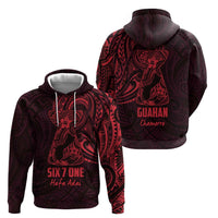 Oxblood Guam Latte Stone Tribal Tattoo Zip Hoodie Hafa Adai Six 7 One