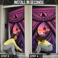 Guam Chamorro Artsy Door Cover Guahan Sunset Beach - Polynesian Pride