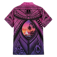 Guam Chamorro Artsy Family Matching Long Sleeve Bodycon Dress and Hawaiian Shirt Guahan Sunset Beach