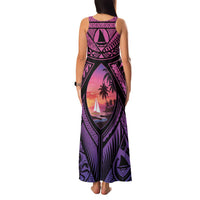 Guam Chamorro Artsy Family Matching Tank Maxi Dress and Hawaiian Shirt Guahan Sunset Beach