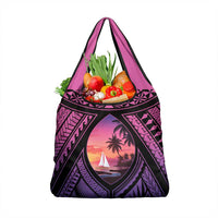 Guam Chamorro Artsy Grocery Bag Guahan Sunset Beach