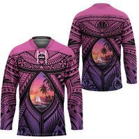Guam Chamorro Artsy Hockey Jersey Guahan Sunset Beach LT9 - Polynesian Pride