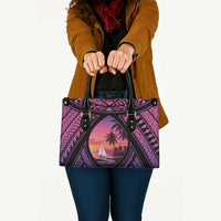 Guam Chamorro Artsy Leather Bag Guahan Sunset Beach LT9 - Polynesian Pride