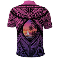 Guam Chamorro Artsy Polo Shirt Guahan Sunset Beach