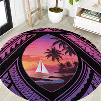 Guam Chamorro Artsy Round Carpet Guahan Sunset Beach