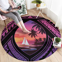 Guam Chamorro Artsy Round Carpet Guahan Sunset Beach