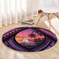 Guam Chamorro Artsy Round Carpet Guahan Sunset Beach