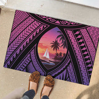 Guam Chamorro Artsy Rubber Doormat Guahan Sunset Beach