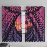 Guam Chamorro Artsy Window Curtain Guahan Sunset Beach