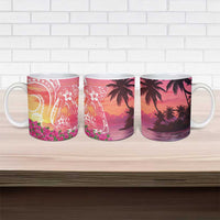 Guam Latte Stone with Map Ceramic Mug Bougainvillea Beach Sunset - Polynesian Pride