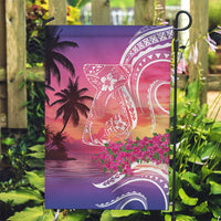Guam Latte Stone with Map Garden Flag Bougainvillea Beach Sunset